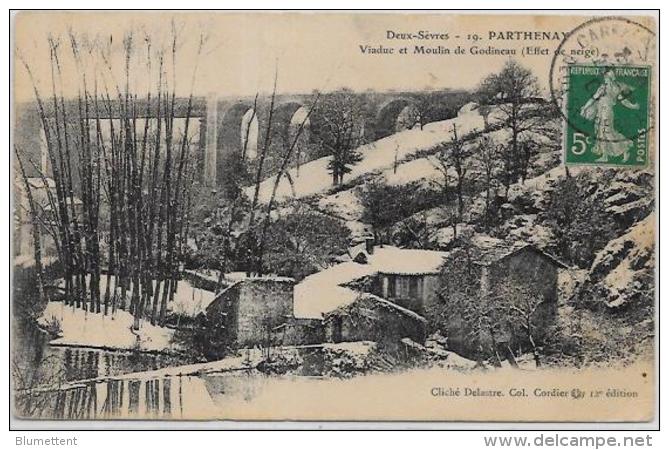 CPA Moulin à Eau Roue à Aube Circulé Parthenay - Moulins à Eau