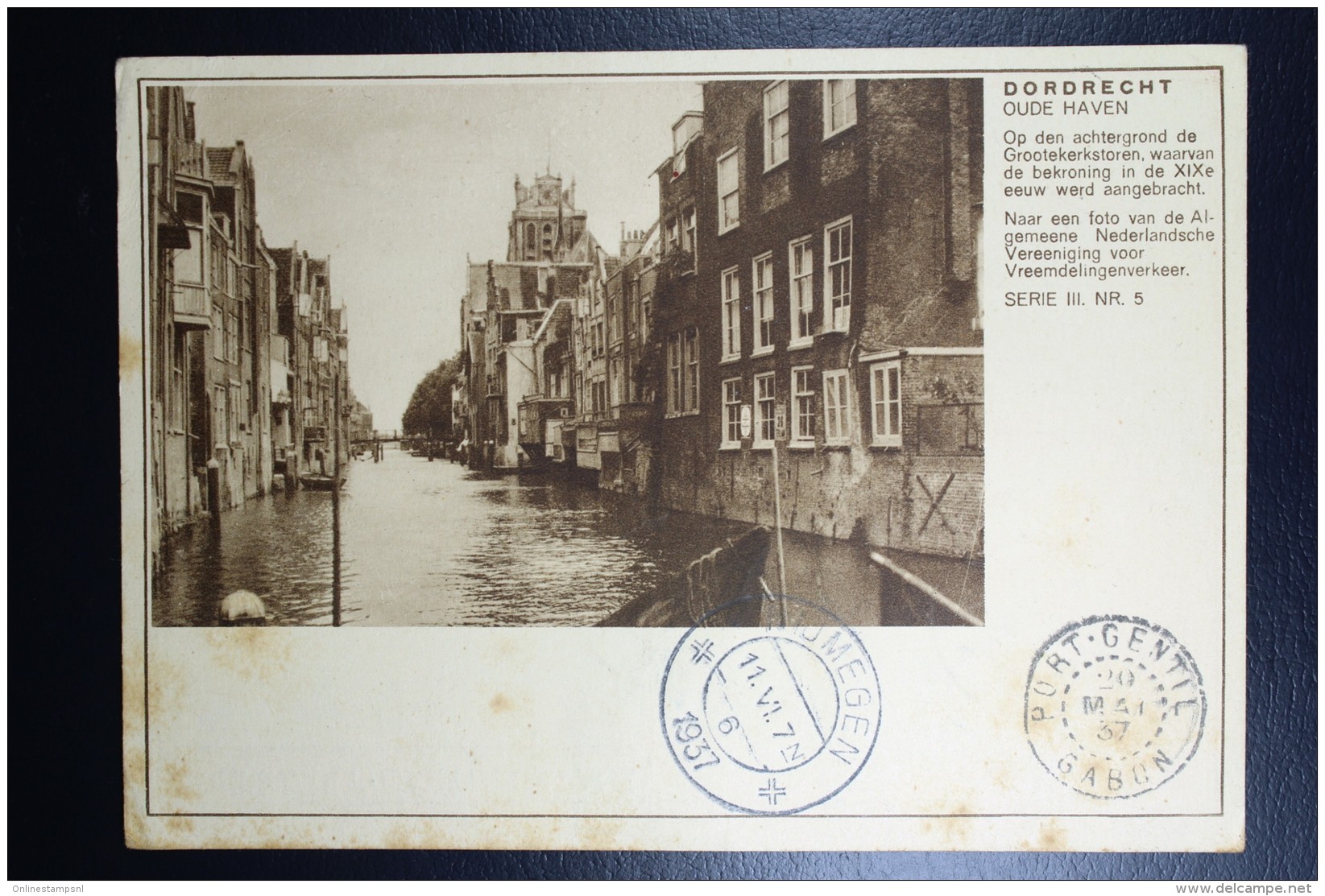Nederland  Briefkaart 227d Aangetekend Nijmegen Port Gentil GAbon. 1er Voyage Aeromaritime 1937 + Retour - Posta Aerea