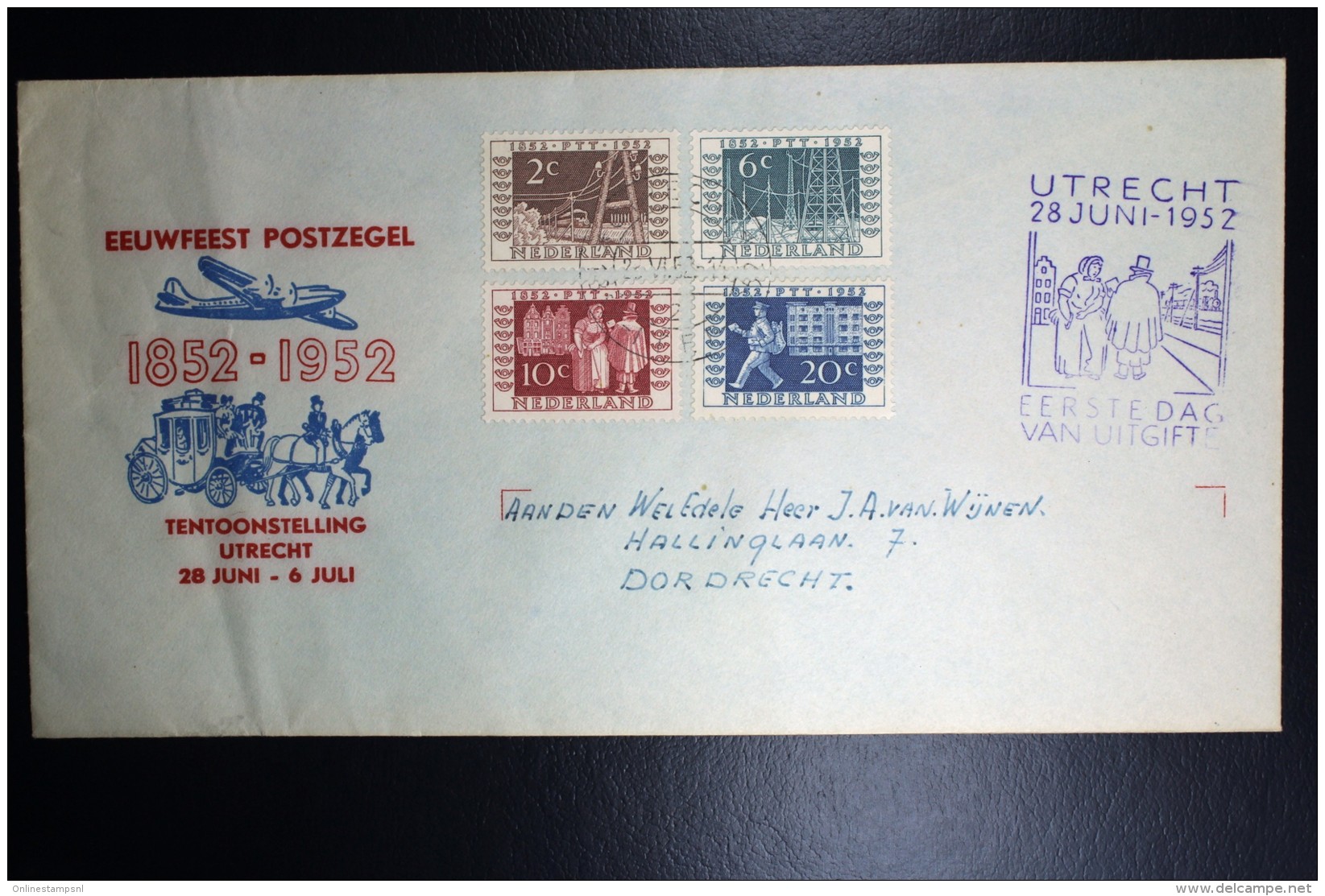 Nederland  NVPH 592 - 575 Op ITEP Envelop Eerste Dag Van Uitgifte 28 Juni 1952 Beschreven Open Flap - FDC