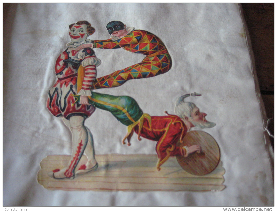 Album scraps, PUB de Beukelaer & THEMATICS circus clowns horses, indianen,  Victoria Cross Harry PAYNE scraps 1884