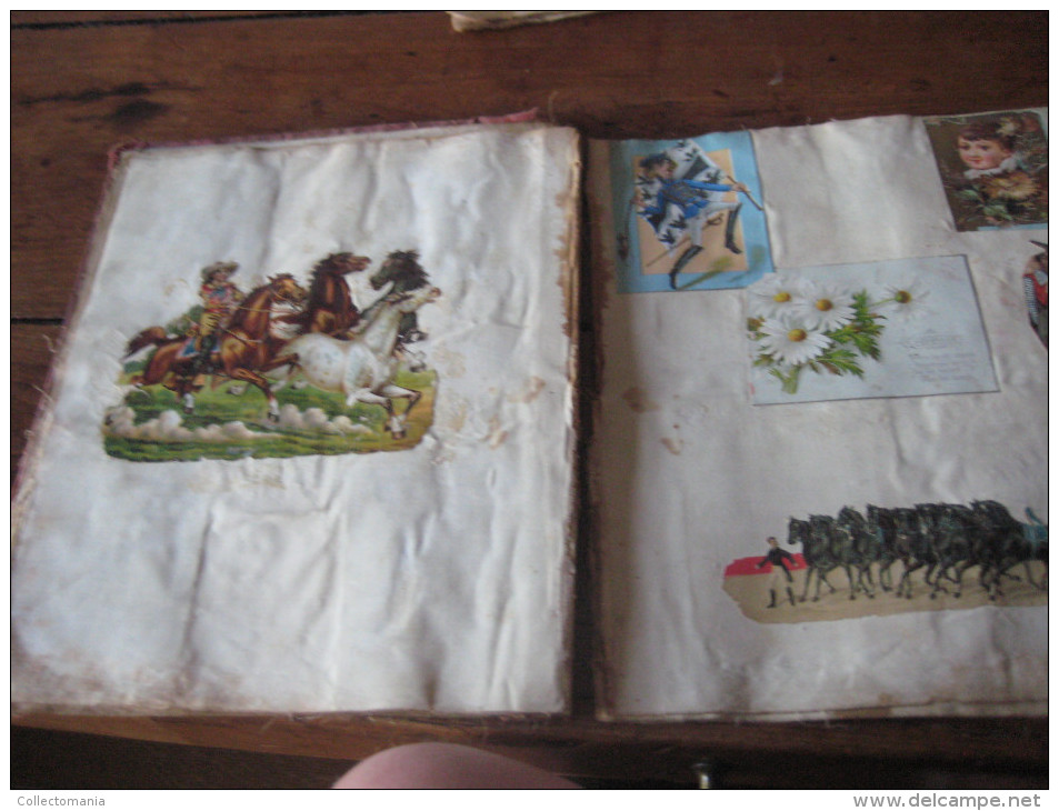 Album scraps, PUB de Beukelaer & THEMATICS circus clowns horses, indianen,  Victoria Cross Harry PAYNE scraps 1884