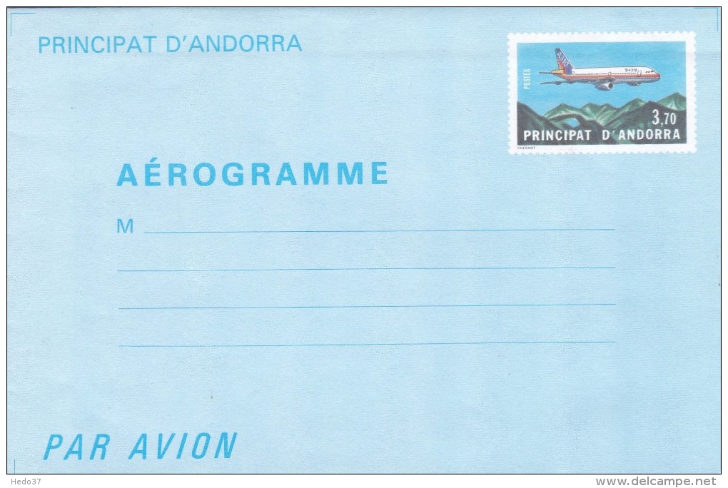 Andorre - Aérogramme - Stamped Stationery & Prêts-à-poster