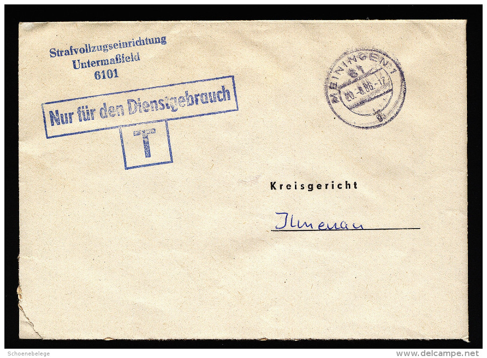 A4219) DDR ZKD Brief Vom Gefängnis Untermaßfeld 20.8.86 An Kreisgericht Ilmenau - Autres & Non Classés