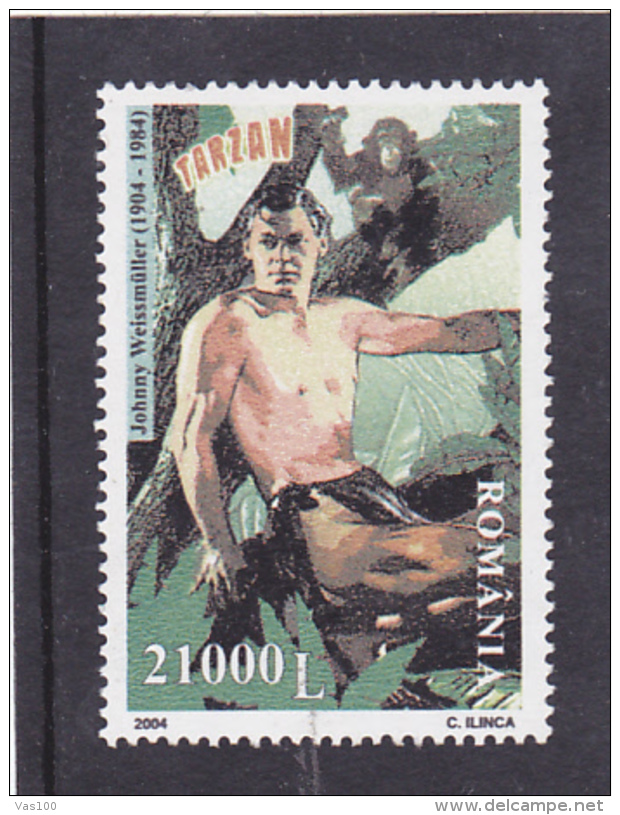 # 180  TARZAN, JOHNNY WEISSMULLER,CINEMA, 2004, Mi 5835, MNH**, ROMANIA - Nuovi
