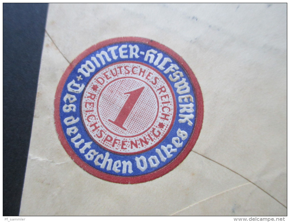 DR 1934 Nr. 543 MiF Deutscher Schleuderflug Dampfer Europa - New York. Mit Luftpost befördert. Vignette Winter Hilfswerk