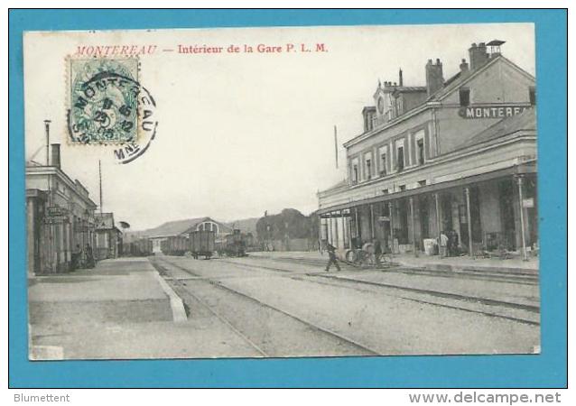 CPA - Chemin De Fer Train Cheminots La Gare P. L. M. MONTEREAU 77 - Montereau