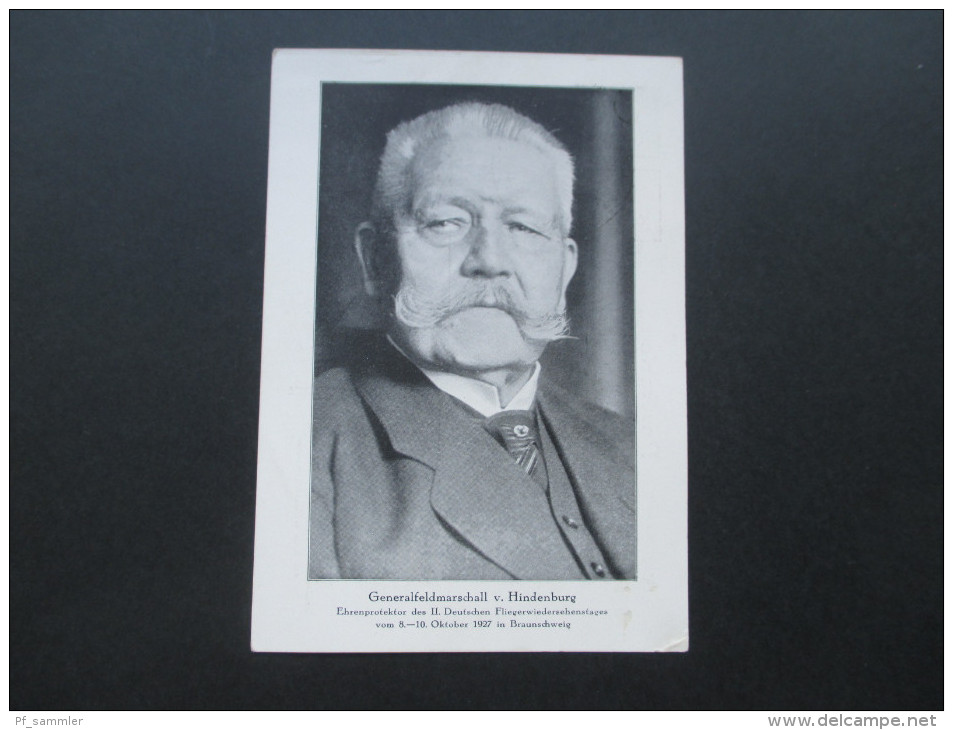 Deutsches Reich1927  Erster Postflug Zum Brocken, Privat-Ganzsache. Von Hindenburg Postkarte. Postagentur Brocken - Sonstige & Ohne Zuordnung