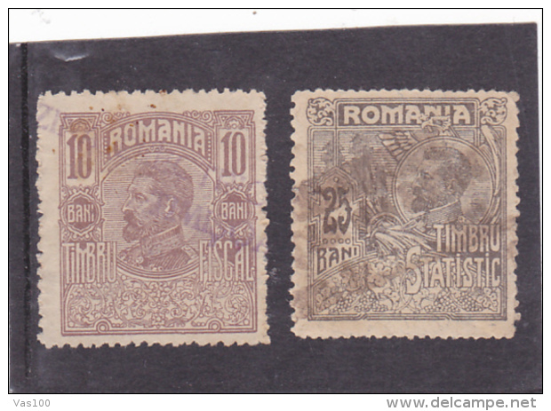 # 181   REVENUE STAMPS, 10 BANI, KING FERDINAND,STATISTIC STAMPS, ROMANIA - Fiscale Zegels