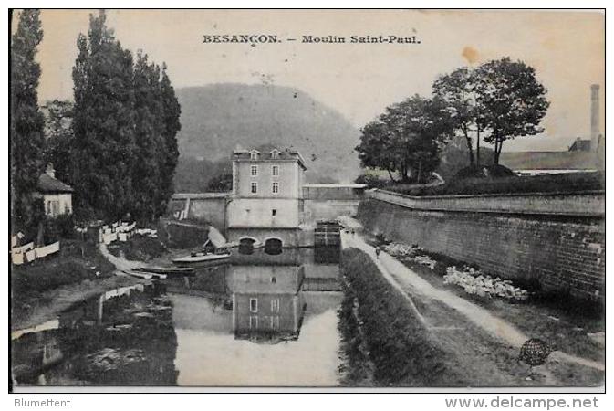 CPA Moulin à Eau Roue à Aube Circulé Besançon - Moulins à Eau