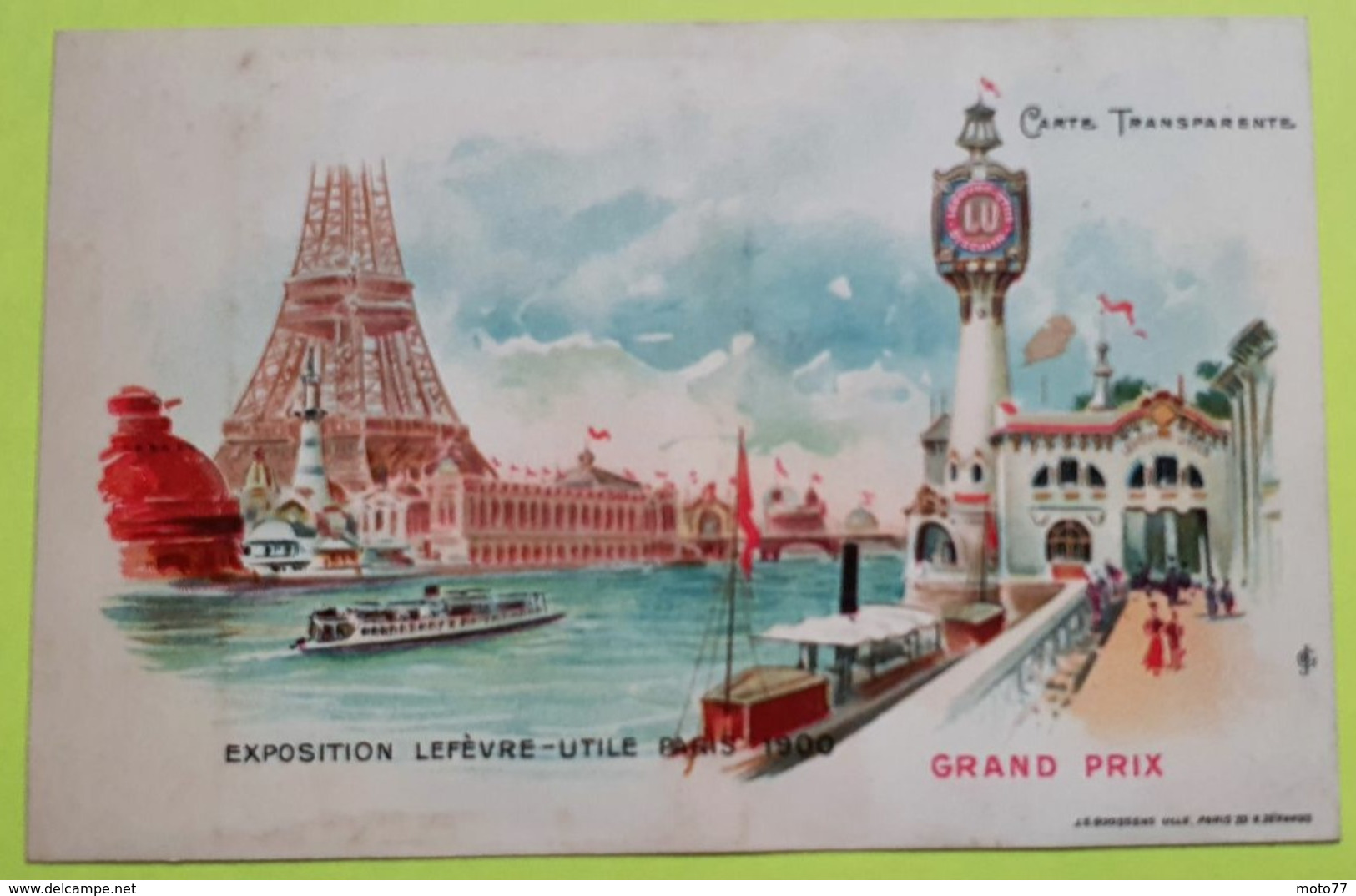 4 CPA Cartes Postales Chromo - PARIS "TRANSPARENTE" - Lefèvre Utile - Vers 1900 - Biscuit LU /42 - Lu
