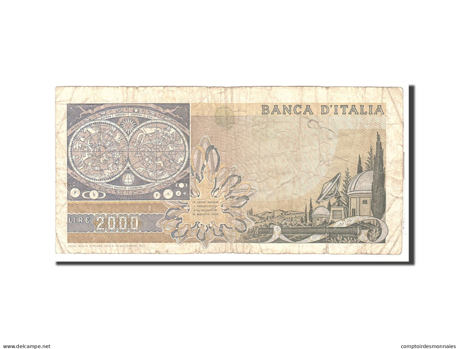 Billet, Italie, 2000 Lire, 1973, 1973-10-08, KM:103a, B - 2000 Liras