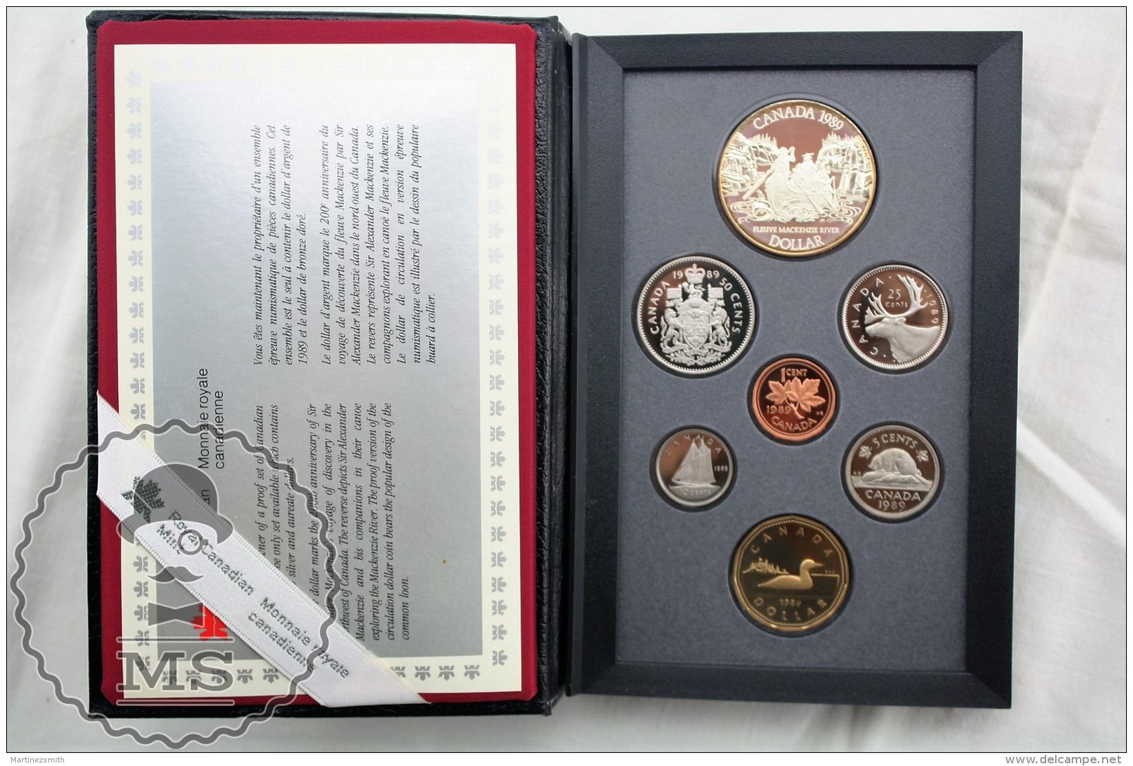 1989 Royal Canadian Mint - Silver Commemorative Dollar - 200th Anniv. Sir Alexander Mackenzie - 7 Coins Proof Set Canada - Canada