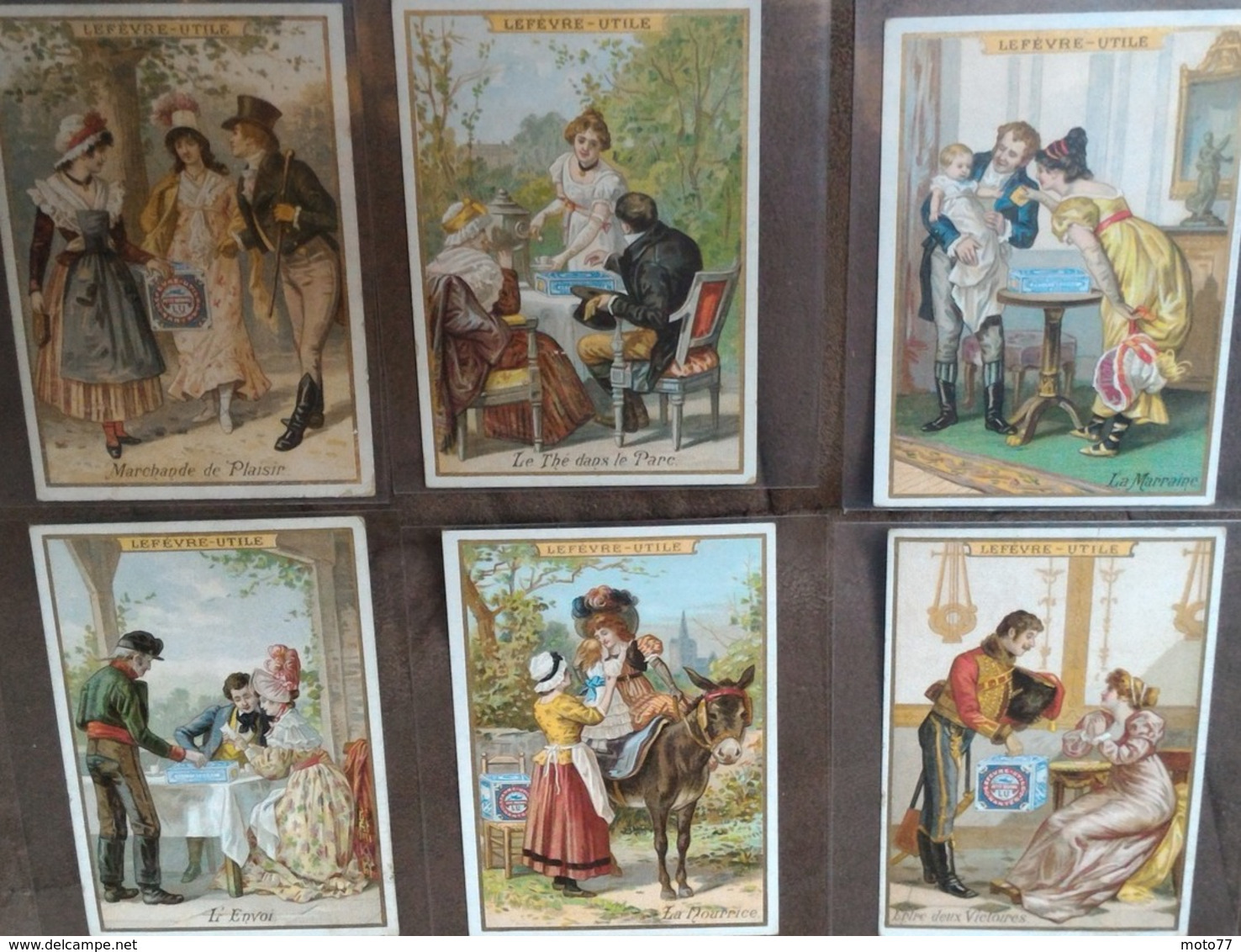Série Des 6 Chromos Images - " COSTUMES 1800 " - Lefèvre Utile - Vers 1900 - Biscuit LU /66 - Lu