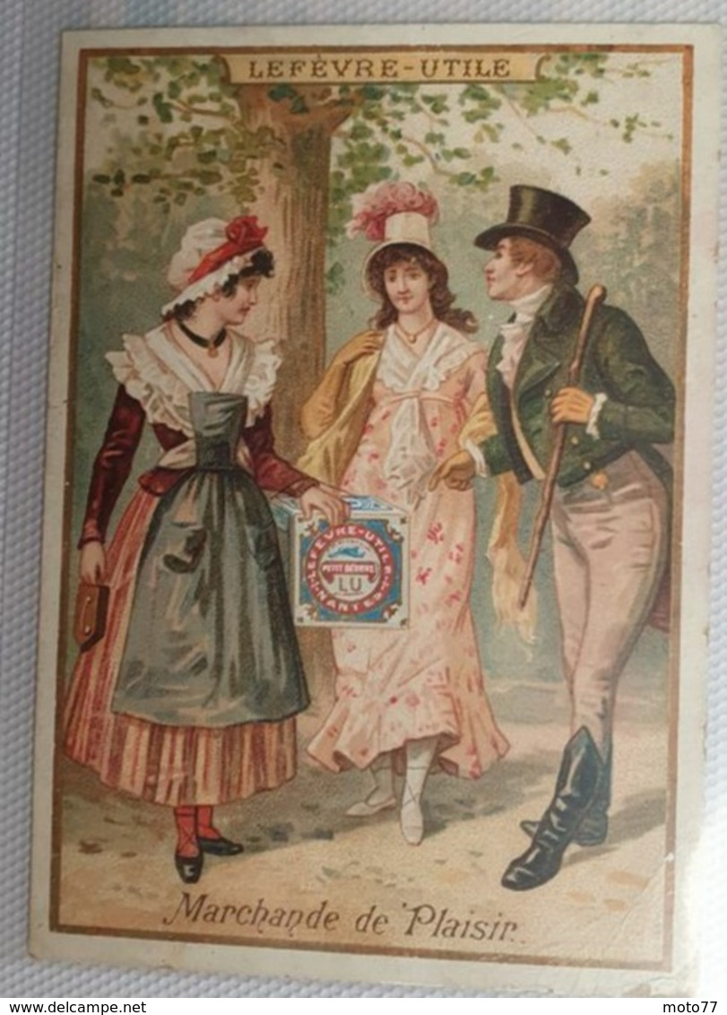 Série des 6 Chromos Images - " COSTUMES 1800 " - Lefèvre Utile - vers 1900 - Biscuit LU /66