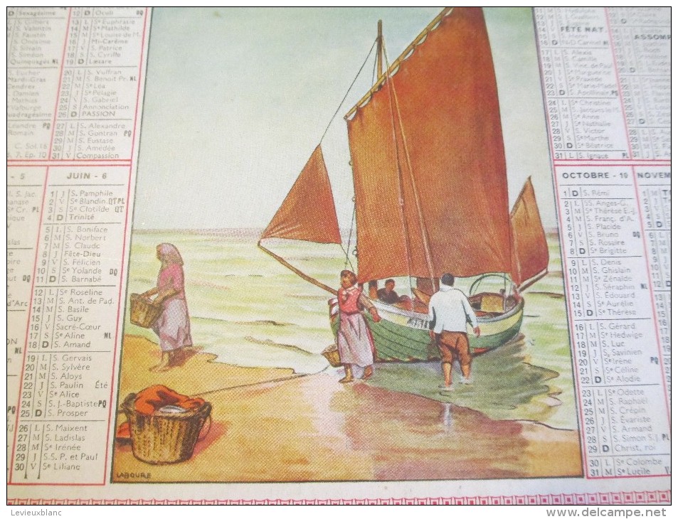Almanach Des Postes Télégraphes /Retour De Pêche/ Dépt ?/Oller/Paris-Puteaux/1939     CAL338 - Grossformat : 1921-40
