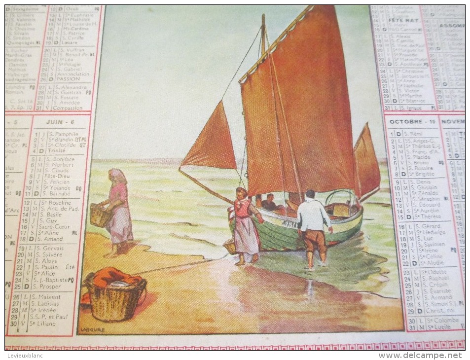 Almanach Des Postes Télégraphes /Retour De Pêche/ Dépt ?/Oller/Paris-Puteaux/1939     CAL338 - Formato Grande : 1921-40