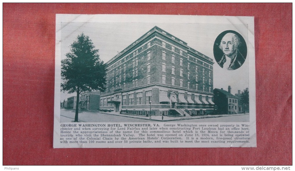 George Washington Hotel  Winchester   Virginia> - Ref 2338 - Alexandria