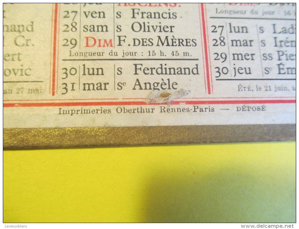 Almanach Des Postes /Sans Illustration/Recto-Verso/Oberthur / Rennes -Paris /1949     CAL342 - Grand Format : 1941-60