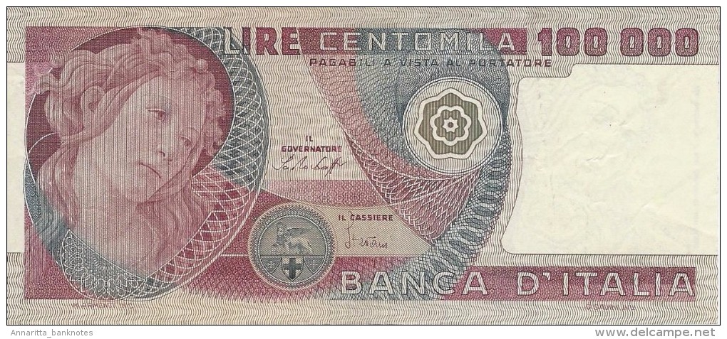 ITALY 100000 LIRE 1978 P-108a XF SIGN. BAFFI & STEVANI [ IT108a ] - 100.000 Lire