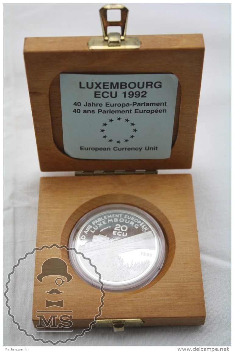 1992 Luxembourg Proof Silver 20 ECU Coin - Charles IV Roman Emperor - Luxemburgo