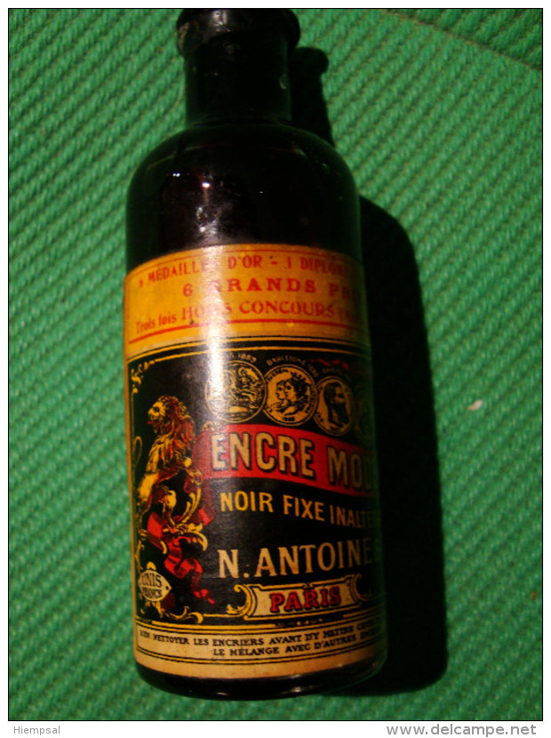 Bouteille-dEncre-Moderne-Antoine-Fils-Pleine    Plombée    Ancienne-Bouteille - Inktpotten