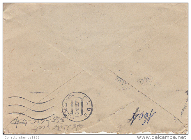 48748- AMOUNT 1.55, METALLOGLOBUS COMPANY, BUCHAREST, RED MACHINE STAMPS ON REGISTERED COVER, 1968, ROMANIA - Covers & Documents