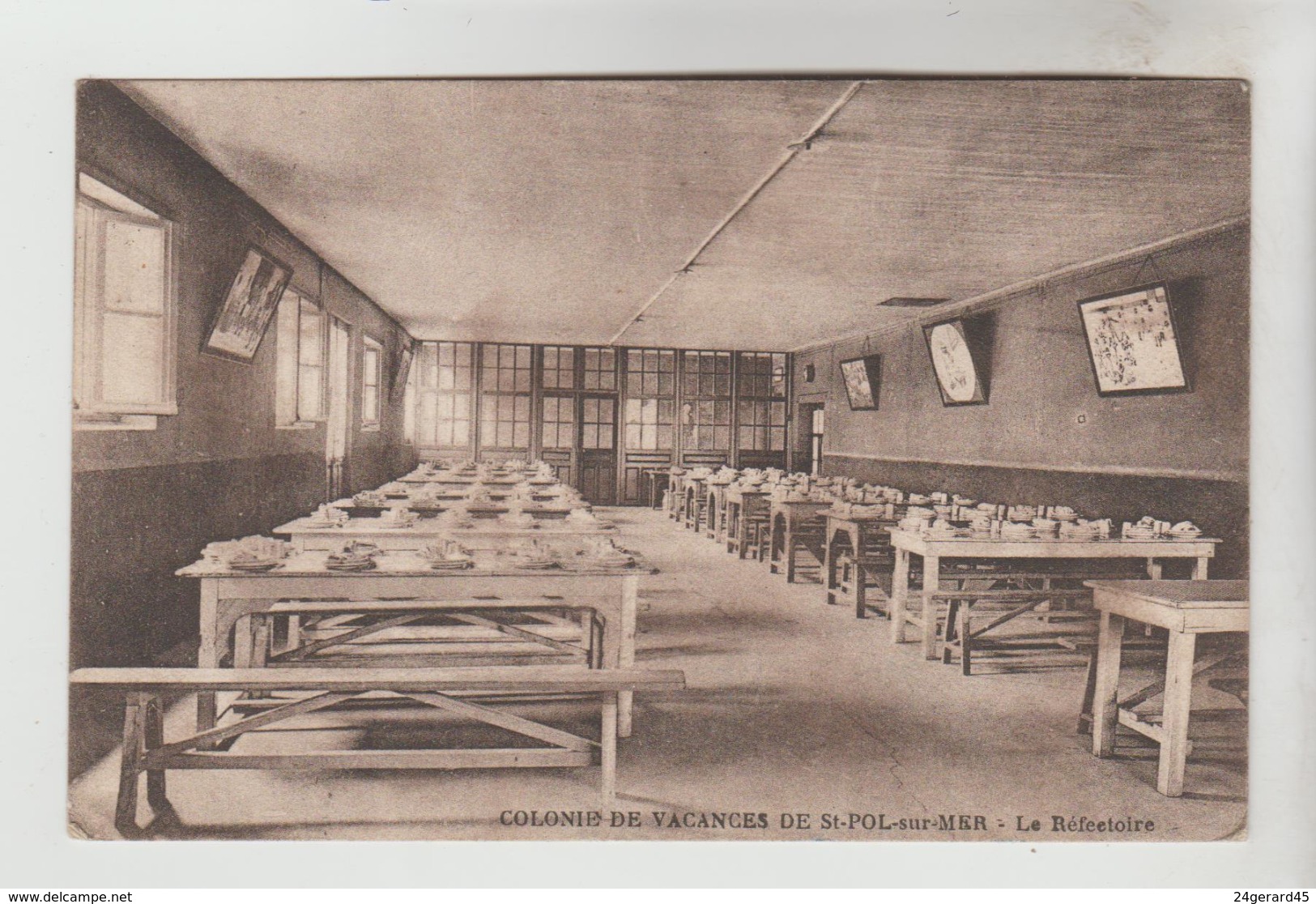 CPSM DUNKERQUE (Nord) - SAINT POL SUR MER : Colonie De Vacances, Le Réfectoire - Saint Pol Sur Mer