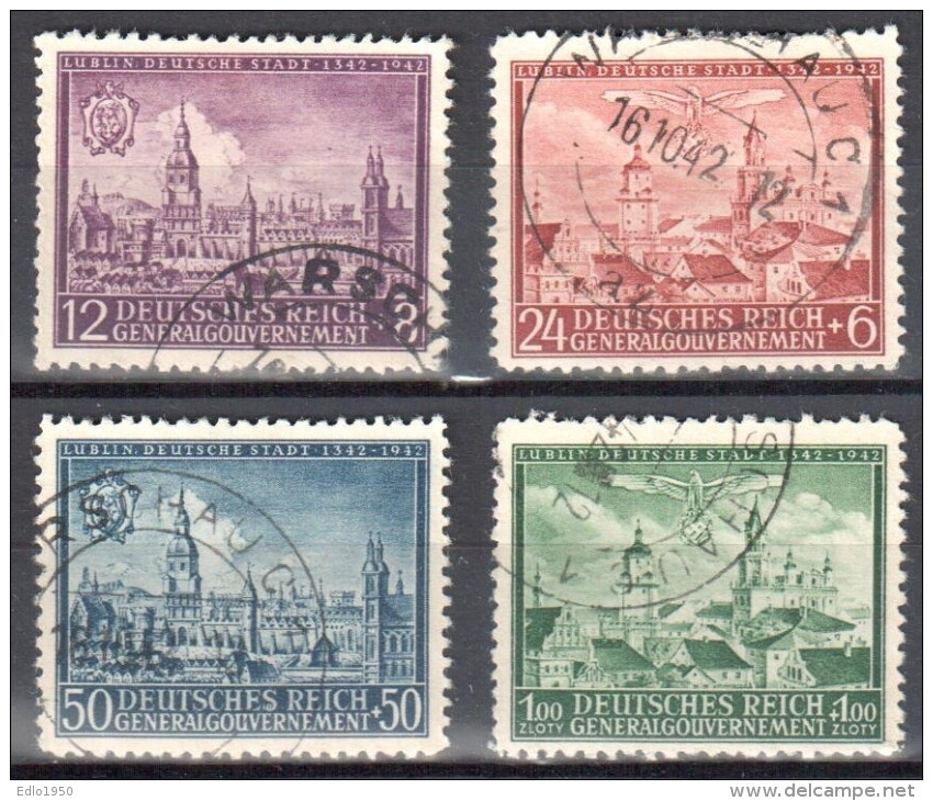 Poland - Generalgouvernement - 1942 Mi 92-95  Gestempelt- Used - Generalregierung