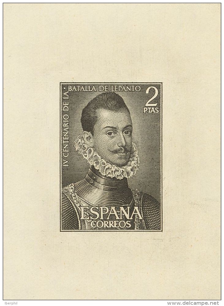 2&ordm; CENTENARIO. 2 Pts Negro. PRUEBA DE PUNZON. MAGNIFICA Y RARISIMA. - Unused Stamps