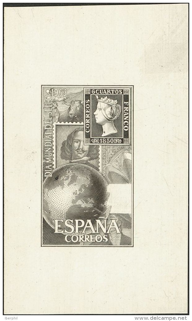 2&ordm; CENTENARIO. Sin Cifra Del Valor, Negro. PRUEBA DE PUNZON. MAGNIFICA Y RARISIMA. - Unused Stamps