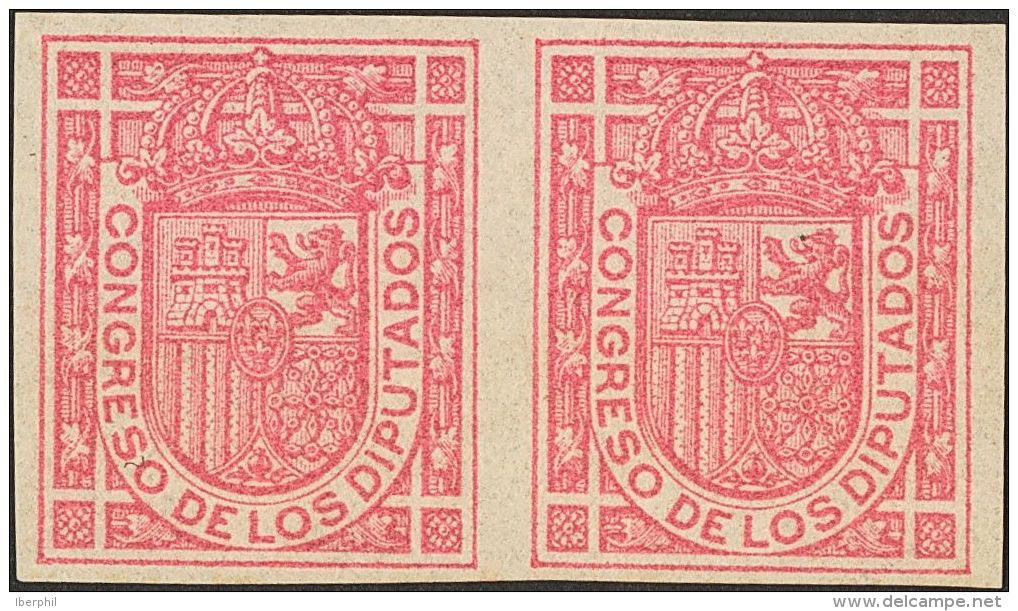 ALFONSO XIII. Sin Valor Rosa, Pareja. SIN DENTAR. MAGNIFICA. Edifl 2017: 168&euro; - Unused Stamps