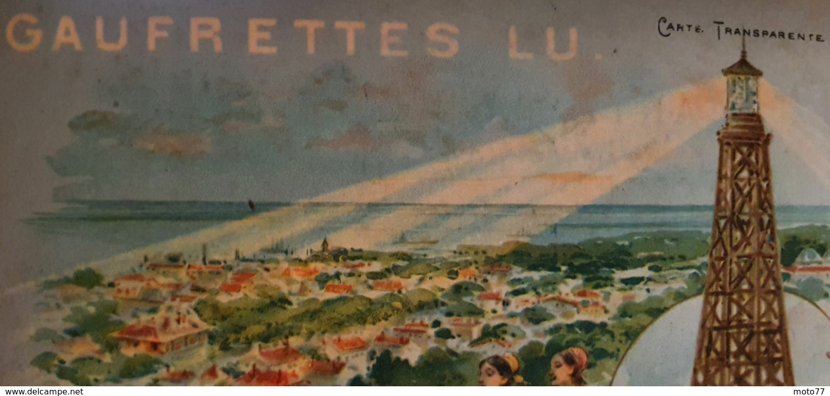 6 CPA cartes postales Chromo - série des  " TRANSPARENTES " - Lefèvre Utile - vers 1900 - Biscuit LU /41