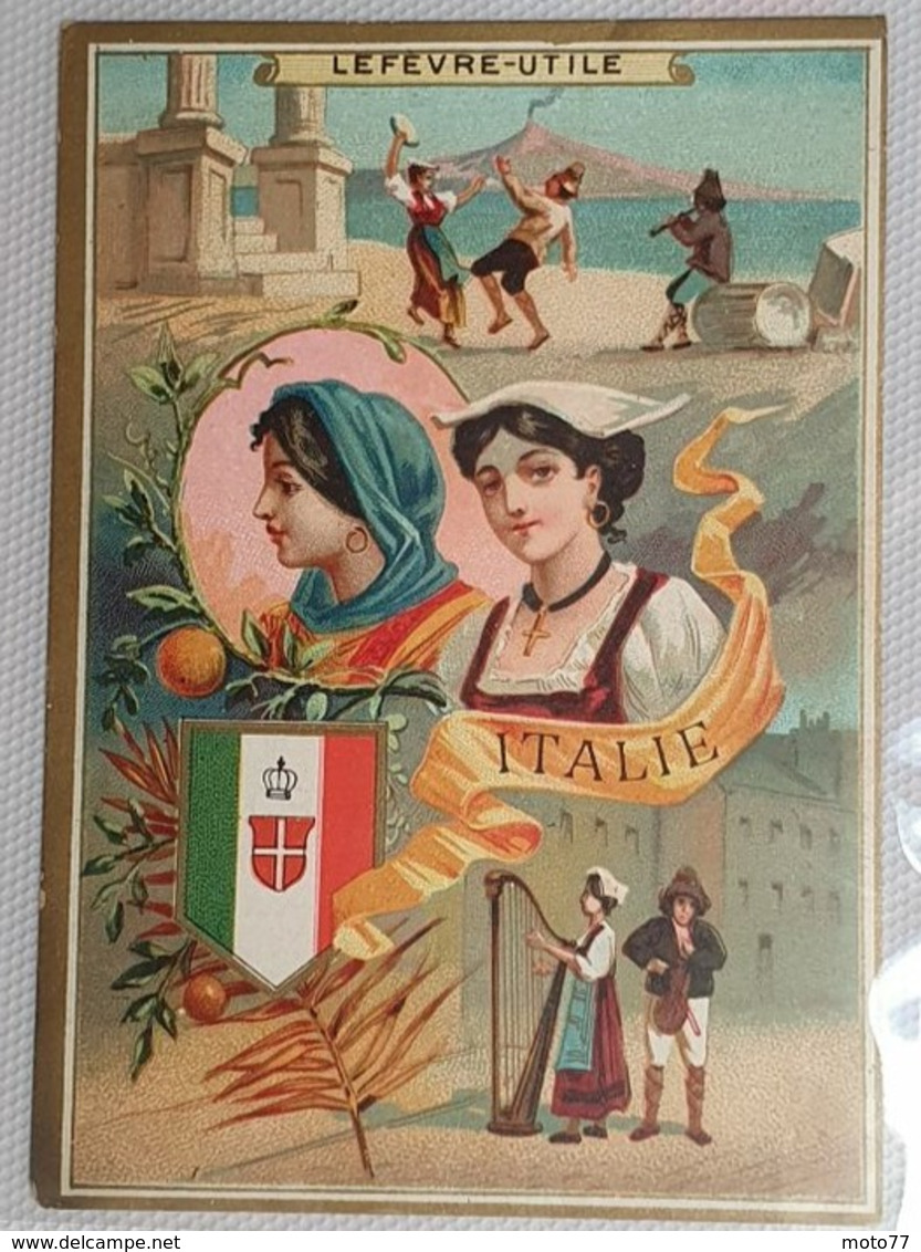 Série Des 6 Chromos Images - Série " LES PAYS " édition Imprimée Brun Au Dos - Lefèvre Utile - Vers 1900 Biscuit LU /61 - Lu