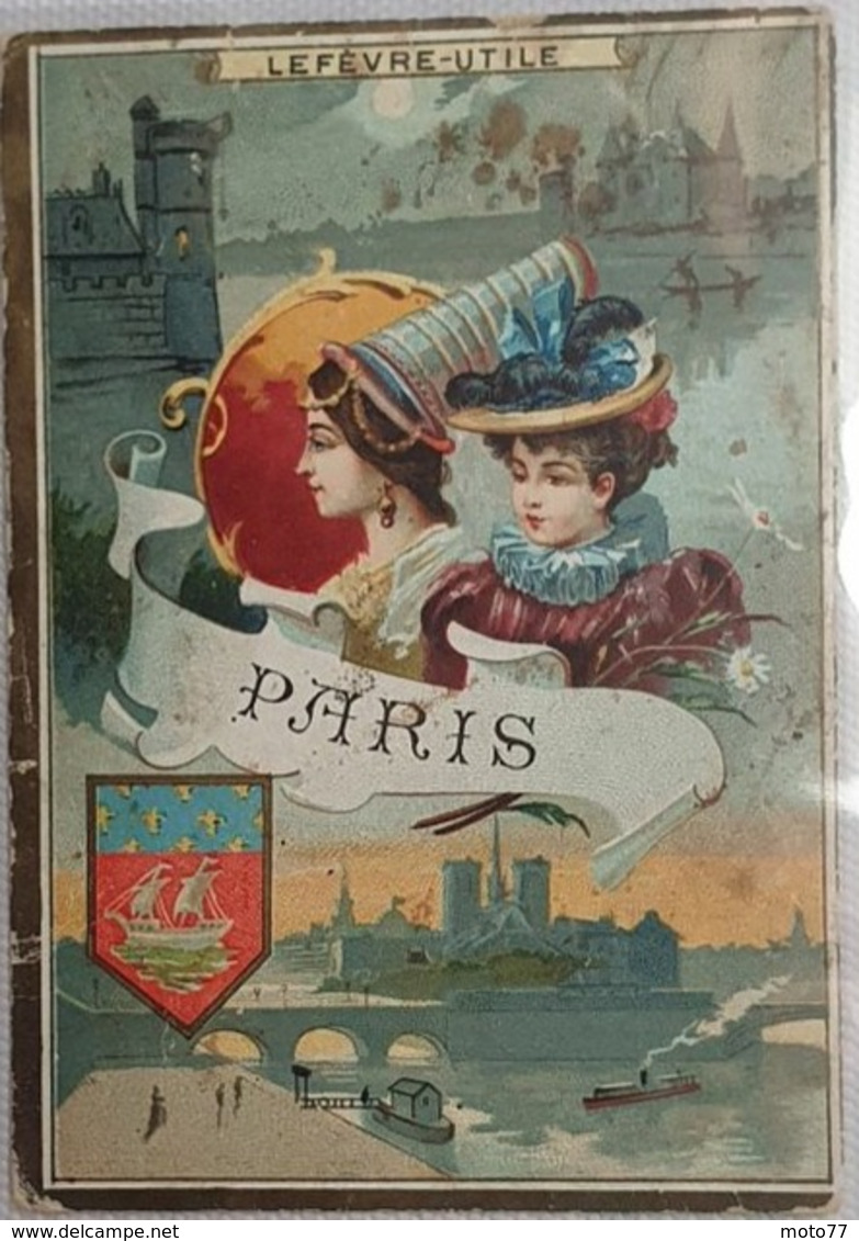 Série des 6 Chromos Images - série " LES PAYS " édition imprimée brun au dos - Lefèvre Utile - vers 1900 Biscuit LU /61