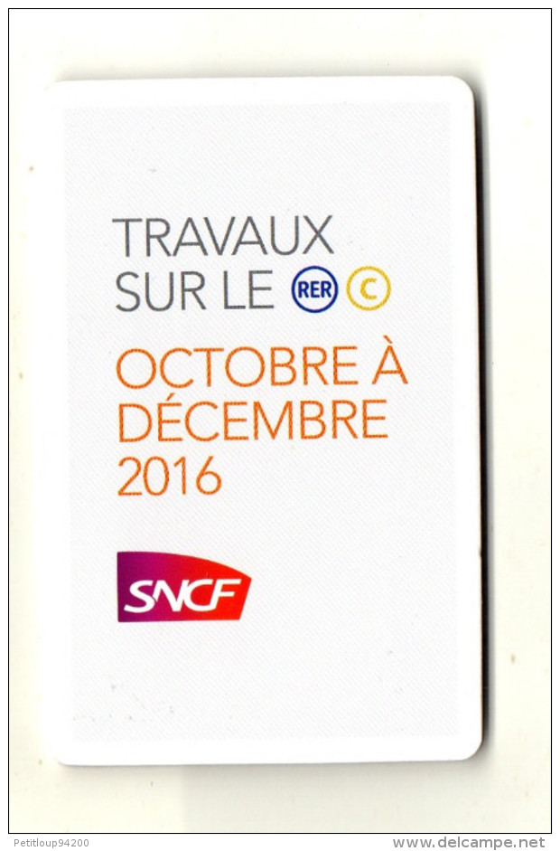 PLAN SNCF Travaux Sur Le RER C  Octobre à Décembre 2016 - Europe