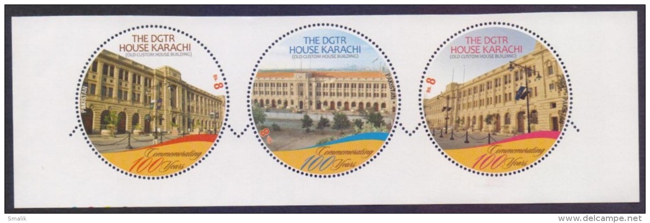 PAKISTAN 2016 MNH - Centenary Of The DGTR Old Custom House Building Karachi, Unusual Odd Shape Round Stamps Set - Oddities On Stamps