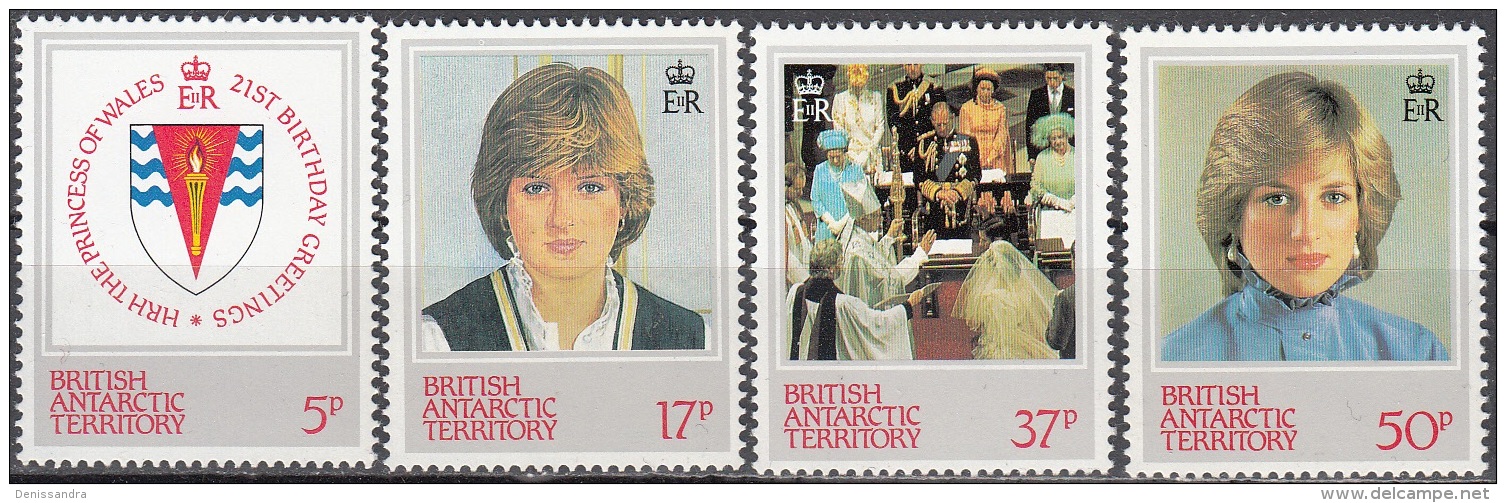 British Antarctic Territory 1982 Michel 94 - 97 Neuf ** Cote (2005) 3.60 Euro 20ème Anniversaire De Princesse Diana - Neufs