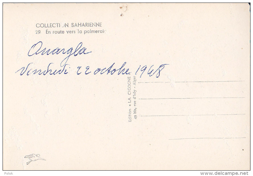 Bc - Cpsm Grand Format En Route Vers La Palmeraie - Collection Saharienne (envoyée De Ouargla) - Scènes & Types