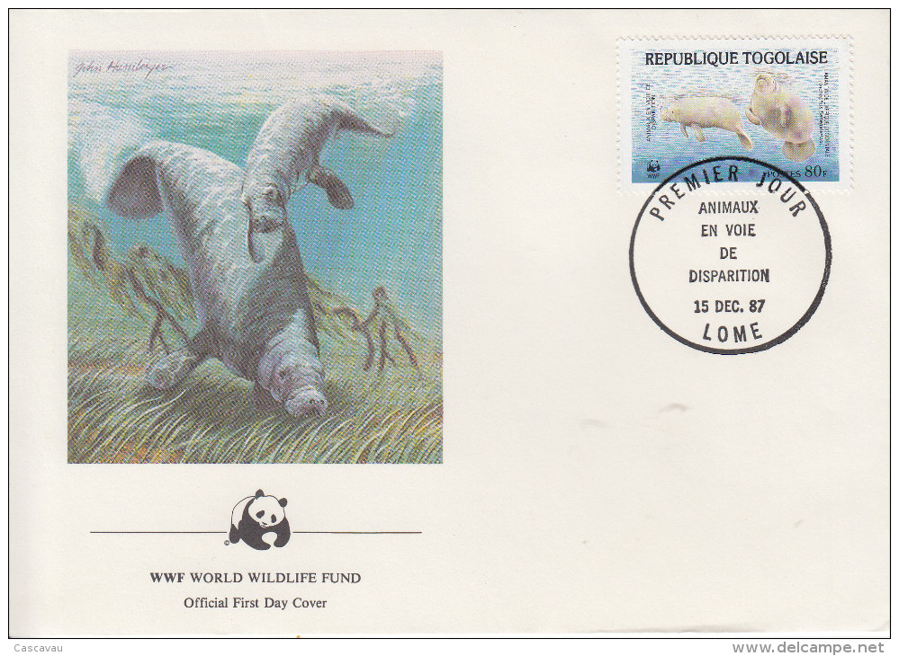 Enveloppe  FDC   1er   Jour   TOGO    LAMENTIN      WWF    1987 - FDC