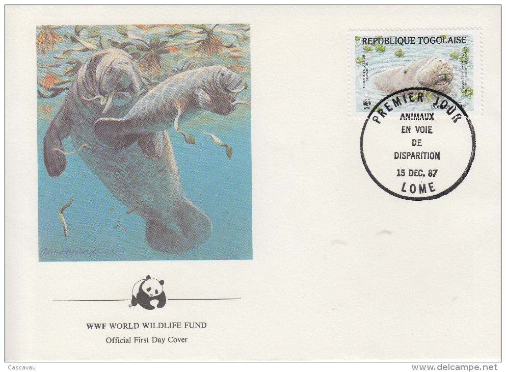 Enveloppe  FDC   1er   Jour   TOGO    LAMENTIN      WWF    1987 - FDC