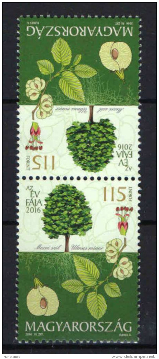 Hungary 2016. Tree Of The Year In Hungary "Mezei Szil" Stamp In TETE-BECHE PAIRS MNH (**) - Ongebruikt