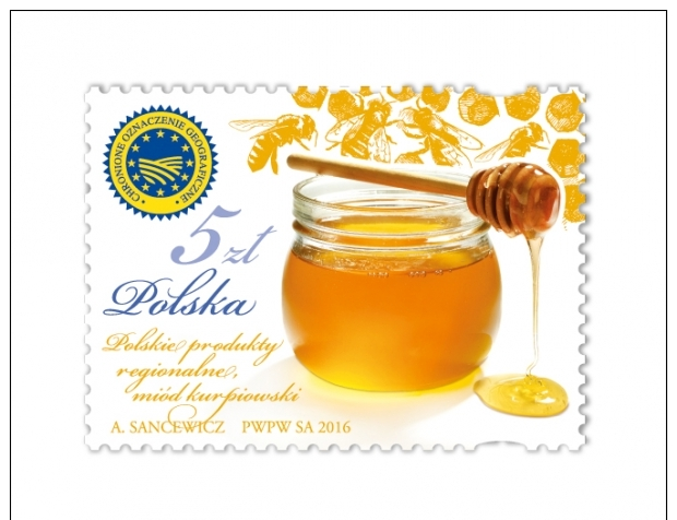 Poland Pologne, Polish Regional Products: Honey From Kurpie Region. Beekeeping. 2016 ** - Honingbijen