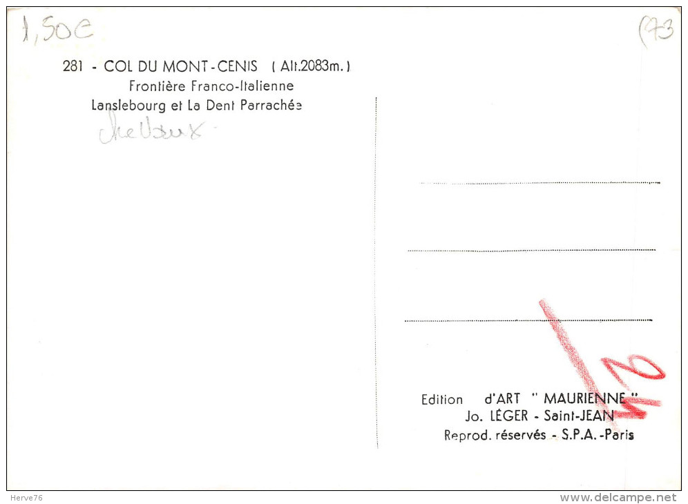 CPSM - Col Du Mont Cenis -  Frontière Franco-Italienne - Lanslebourg Et La Dent Parrachée - Chevaux - Autres & Non Classés