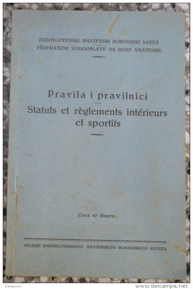 JUGOSLOVENSKI AMATERSKI BOKSERSKI SAVEZ, PRAVILA I PRAVILNICI 1930 Kingdom Of Yugoslavia Boxing - Books