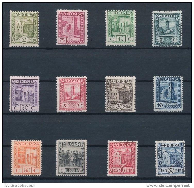 ANDORRA Español / ANDORRE Espagnol 1929/43 - Yvert 22A/24A + 16B/21B + 28, 38, 40 Neuf * Avec Charnière - Cote 213€ - Nuevos