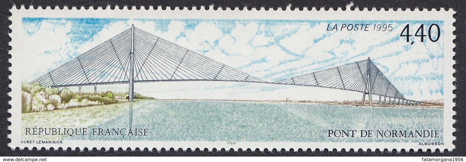 FRANCE Francia Frankreich - 1995, Yvert 2923 - Pont De Normandie - 4,40 F, Neuf, Parfait - Ungebraucht