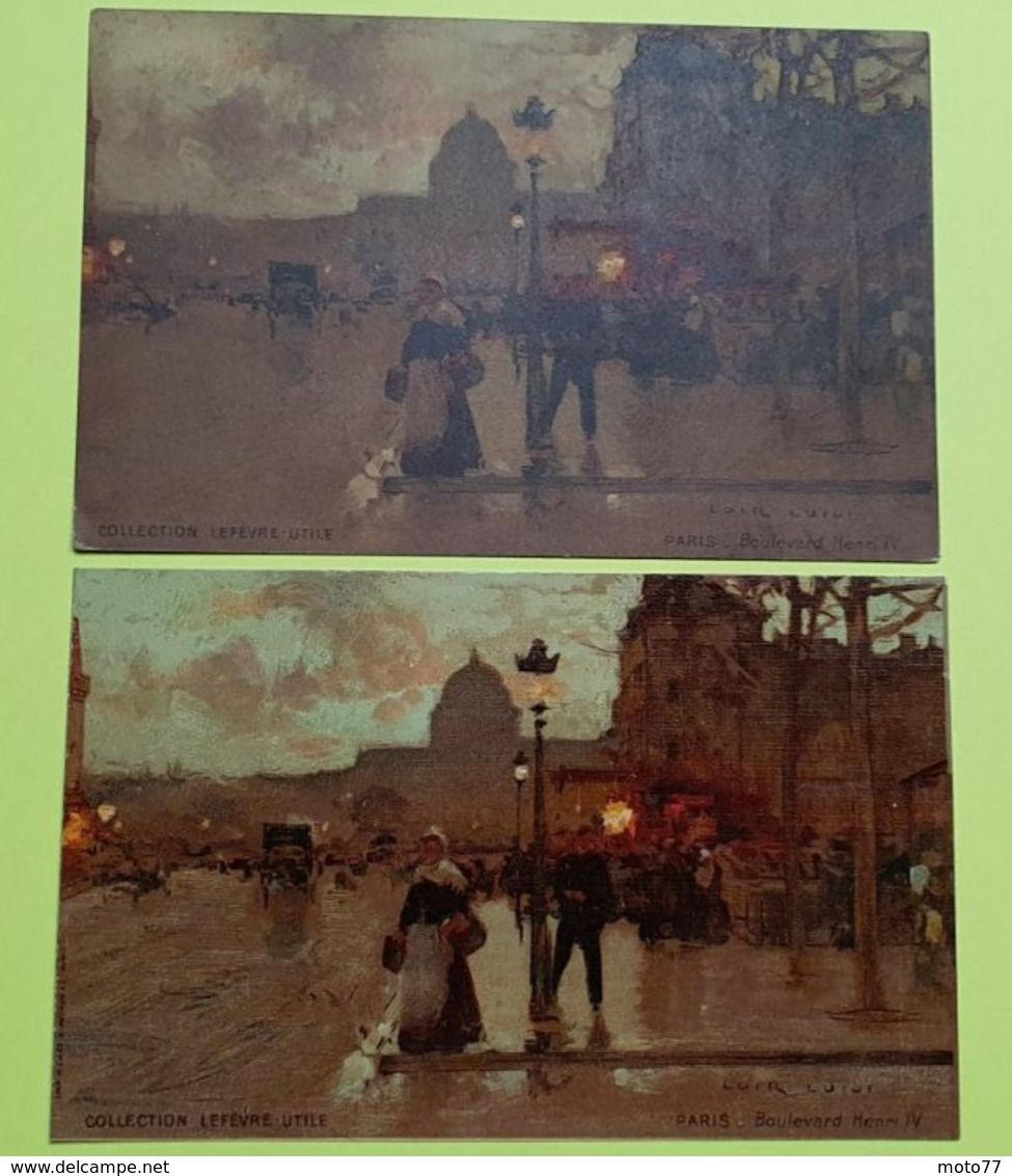 15 CPA cartes postales Chromo - PARIS - Luigi Loir - Lefèvre Utile - vers 1900 - Biscuit LU /40