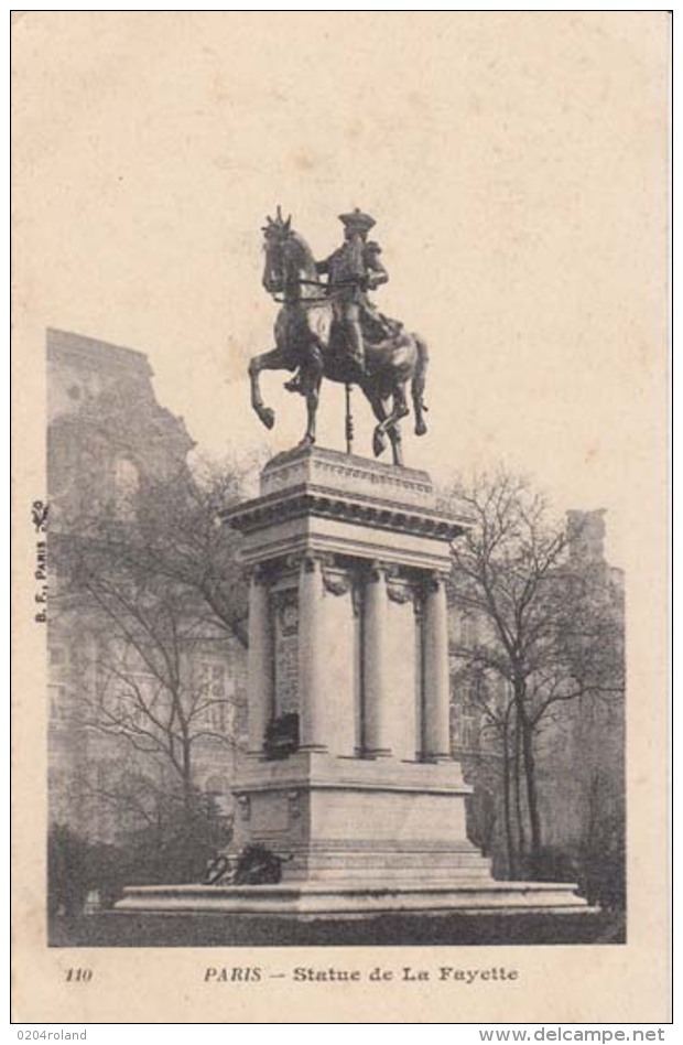 Paris - Statue De La Fayette  - Carte Précurseur : Achat Immédiat - Statues
