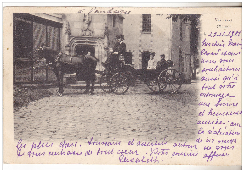 51 Vandières - Carte Photo De 10904 Chatelains De Retour De Promenade. Tb état Rare. - Autres & Non Classés