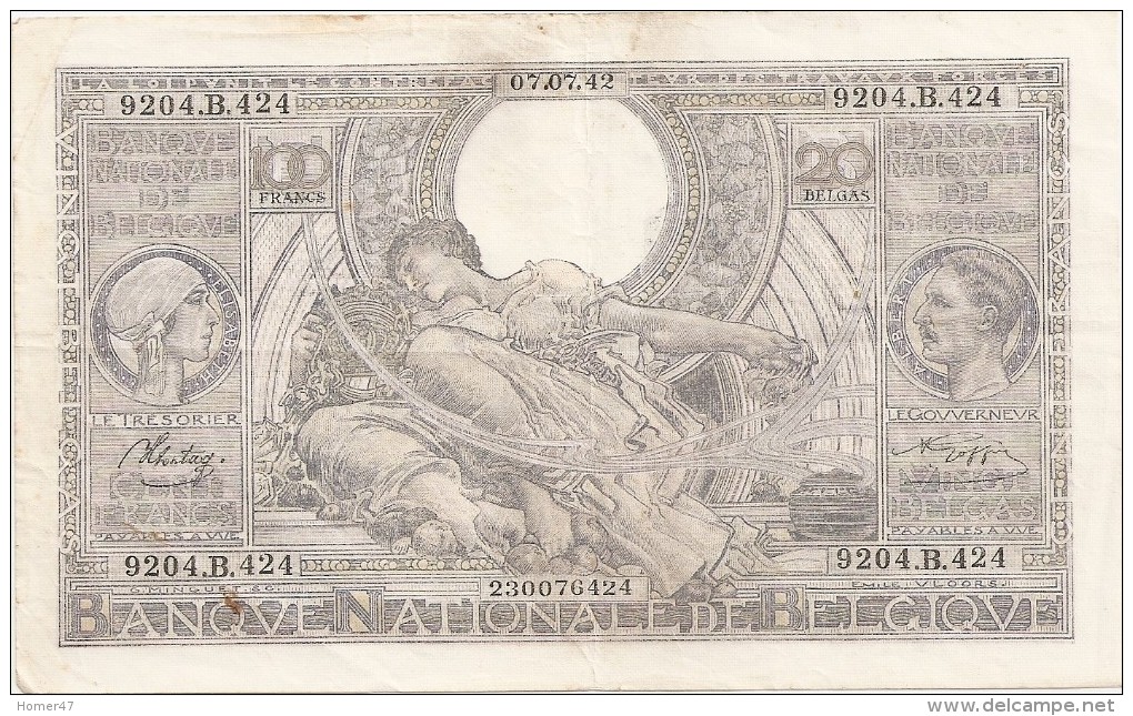 100 Fr - 07.07.42 - 100 Francs